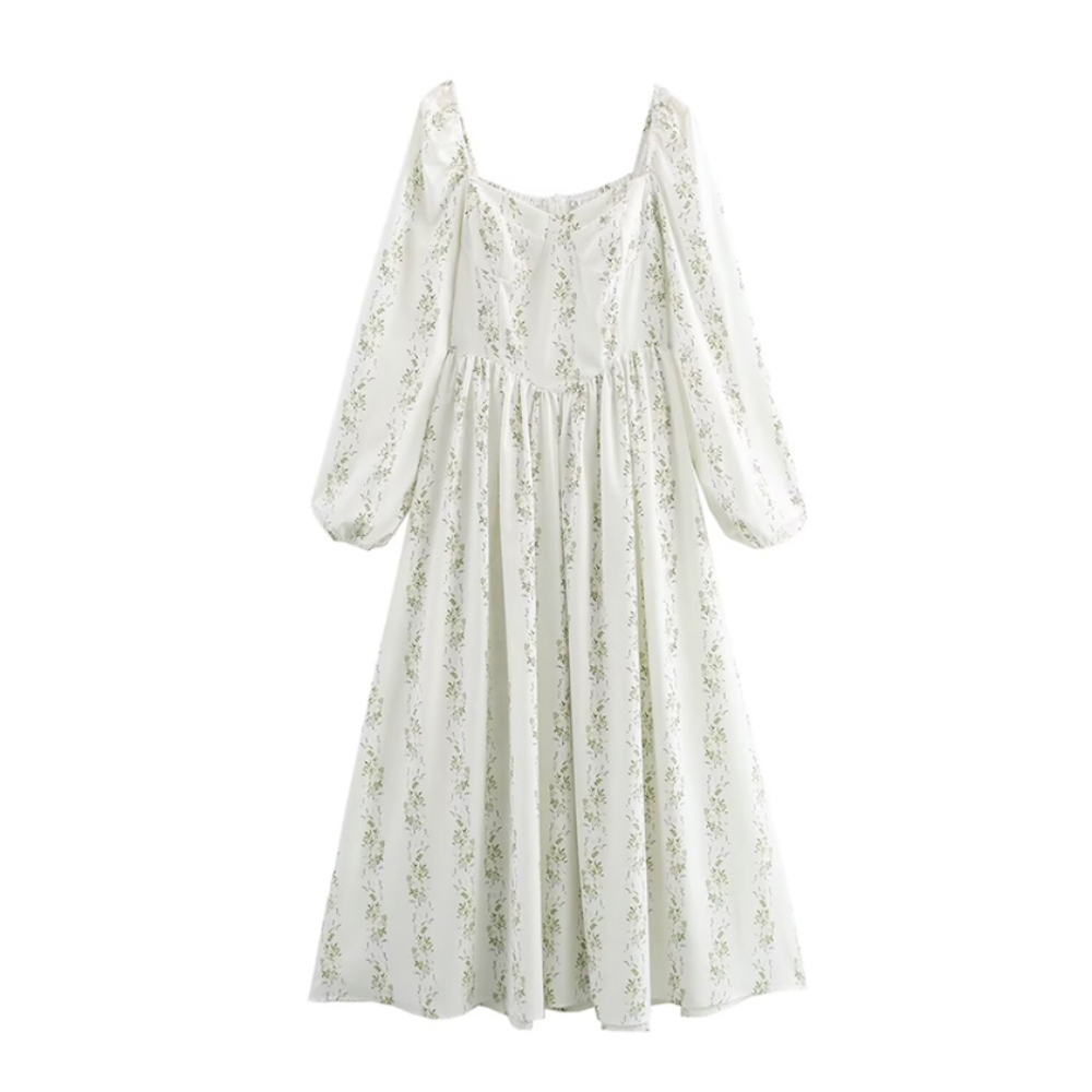 Printing Qc - Spring Autumn Print Long Dress Women