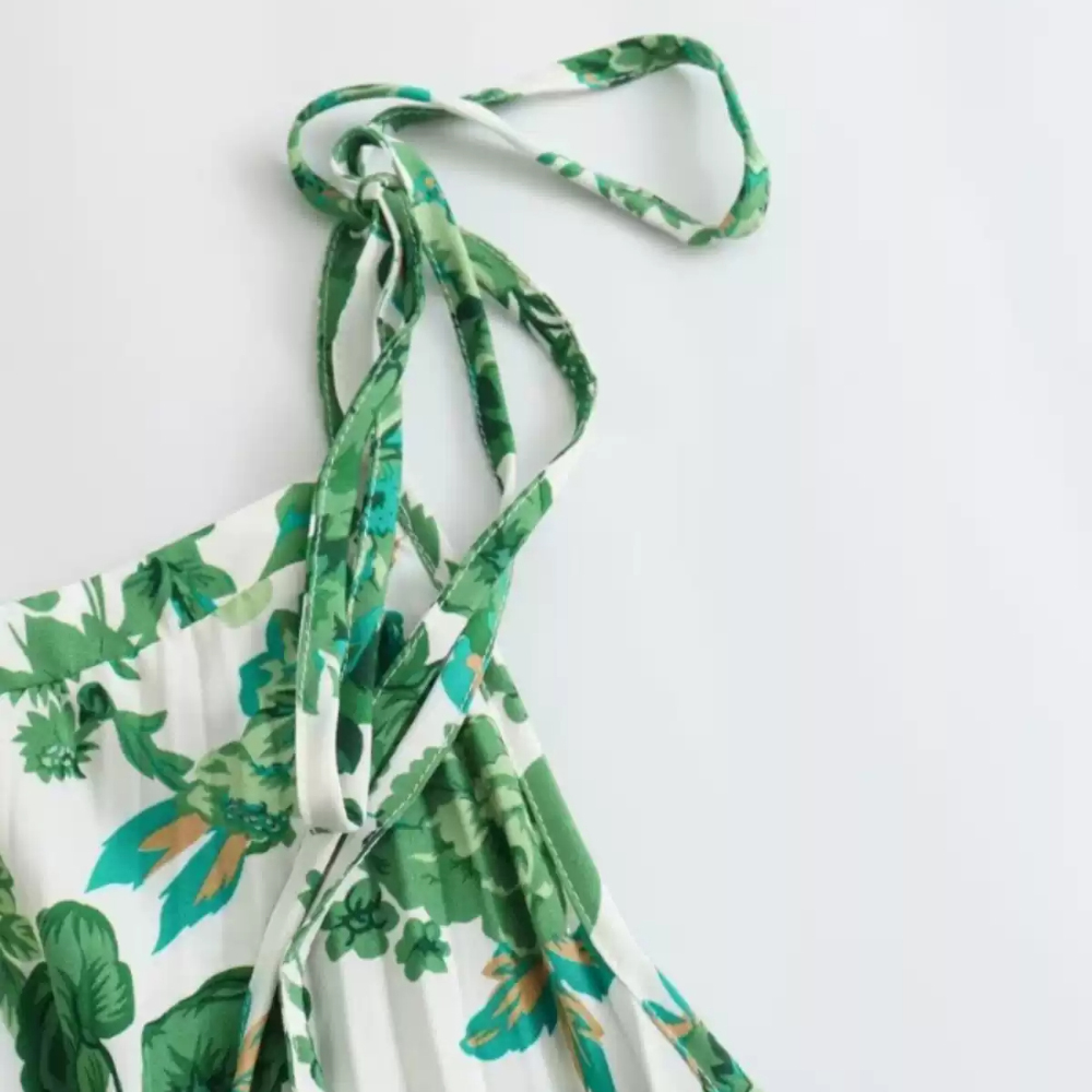Summer Green Floral Print Slip - Printing Qc review and price