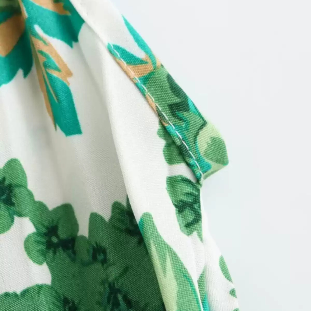 Summer Green Floral Print Slip - Printing Qc review and price