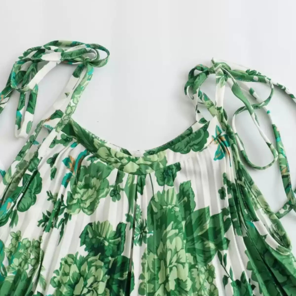 Summer Green Floral Print Slip - Printing Qc review and price