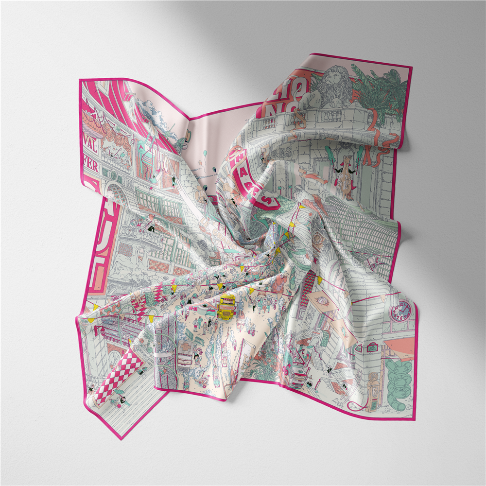Twill Silk Scarf Woman Commerc - Commercial Wrap Printing review and price