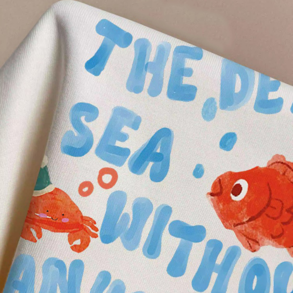 Cute Cartoon Letter Print T-Sh - Printing Qc review and price